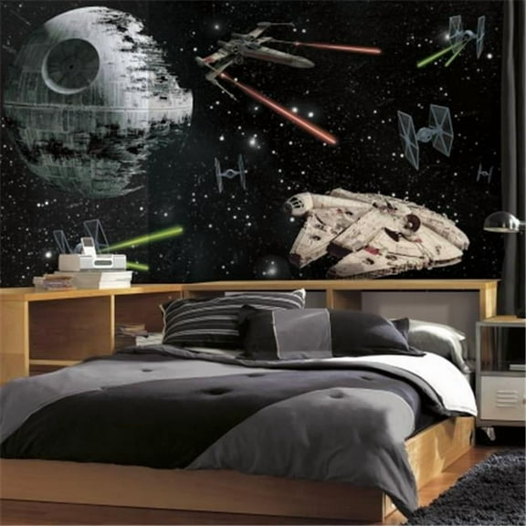 Star Wars Vehicles X - Large Chair Rail Prepasted Mural & Ultra Strippable- 6 x 10.5 ft.