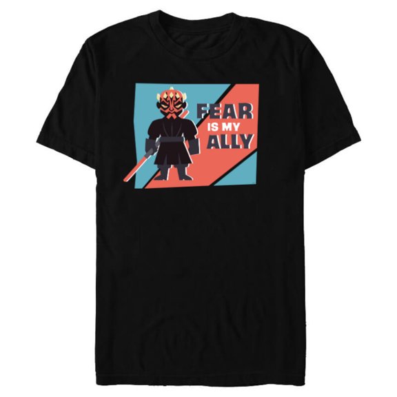 Star Wars Villains Dark Side Darth Maul Fear is My Ally - Short Sleeve Blended T-Shirt for Adults - Customized-Black