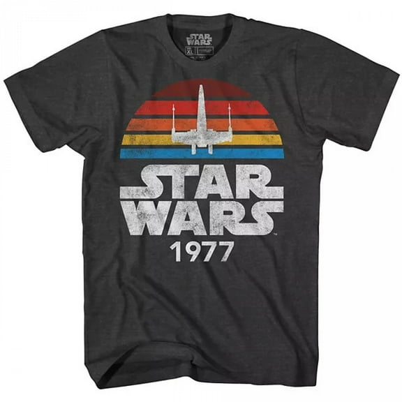 Star Wars Vintage Distressed Logo X-Wing 1977 Style T-Shirt-Small
