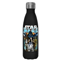 Star Wars Vintage Hero Character Frame Stainless Steel Water Bottle Black 17 oz.