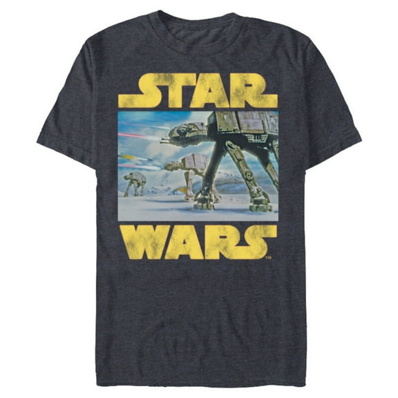 Star Wars Vintage Imperial AT-AT Battle of Hoth - Short Sleeve Blended T-Shirt for Adults -Customized-Navy Heather