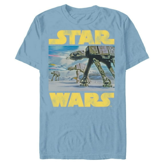 Star Wars Vintage Imperial AT-AT Battle of Hoth - Short Sleeve Blended T-Shirt for Adults -Customized-Ocean Blue