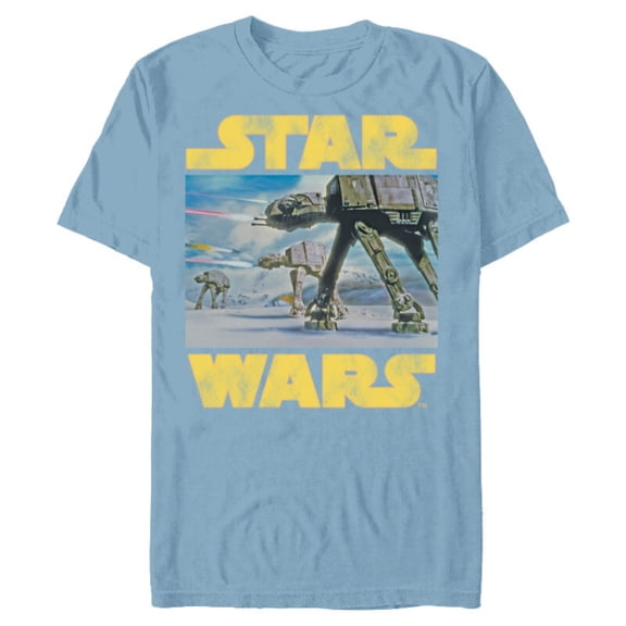 Star Wars Vintage Imperial AT-AT Battle of Hoth - Short Sleeve Blended T-Shirt for Adults -Customized-Ocean Blue