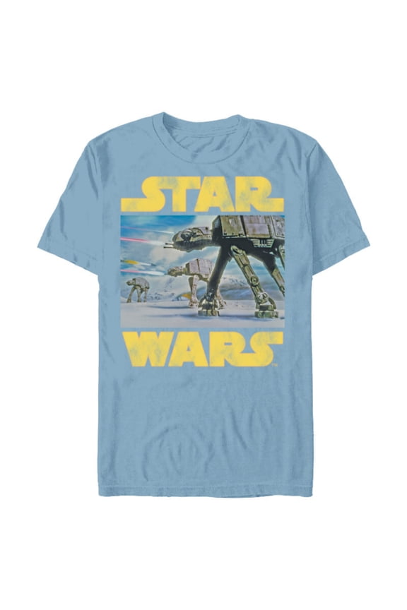 Vintage Imperial AT-AT Battle of Hoth - Short Sleeve Blended T-Shirt for Adults -Customized-Ocean Blue
