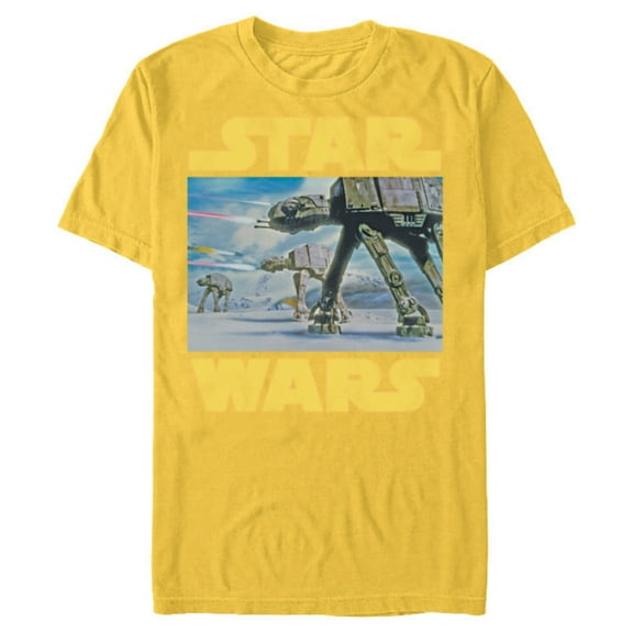 Star Wars Vintage Imperial AT-AT Battle of Hoth - Short Sleeve Blended T-Shirt for Adults -Customized-Yellow