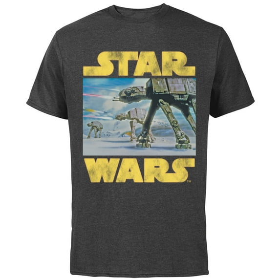 Star Wars Vintage Imperial AT-AT Battle of Hoth - Short Sleeve Cotton T-Shirt for Adults -Customized-Charcoal