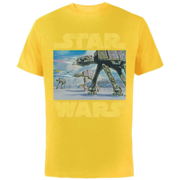 Star Wars Vintage Imperial AT-AT Battle of Hoth - Short Sleeve Cotton T-Shirt for Adults -Customized-Yellow