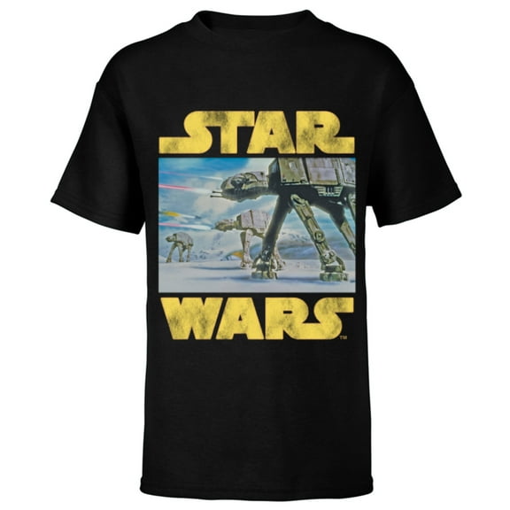 Star Wars Vintage Imperial AT-AT Battle of Hoth - Short Sleeve T-Shirt for Kids -Customized-Black
