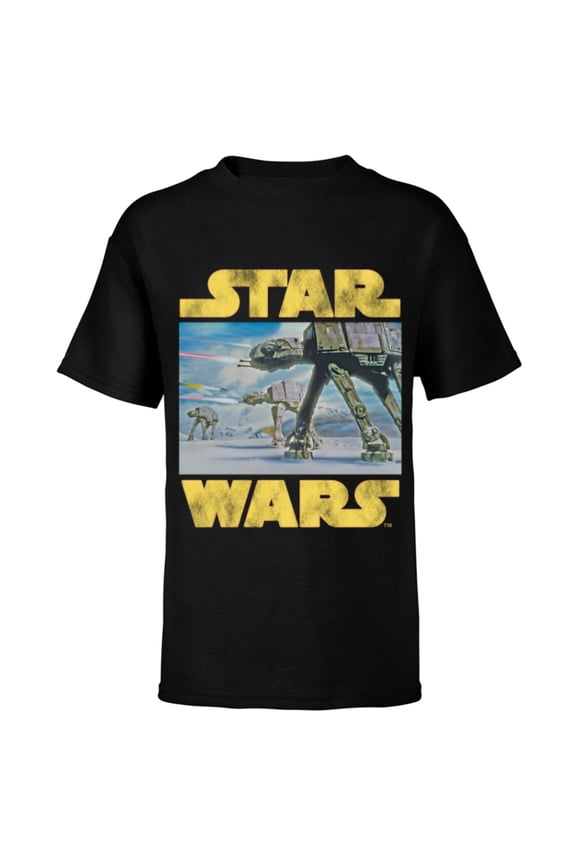Vintage Imperial AT-AT Battle of Hoth - Short Sleeve T-Shirt for Kids -Customized-Black