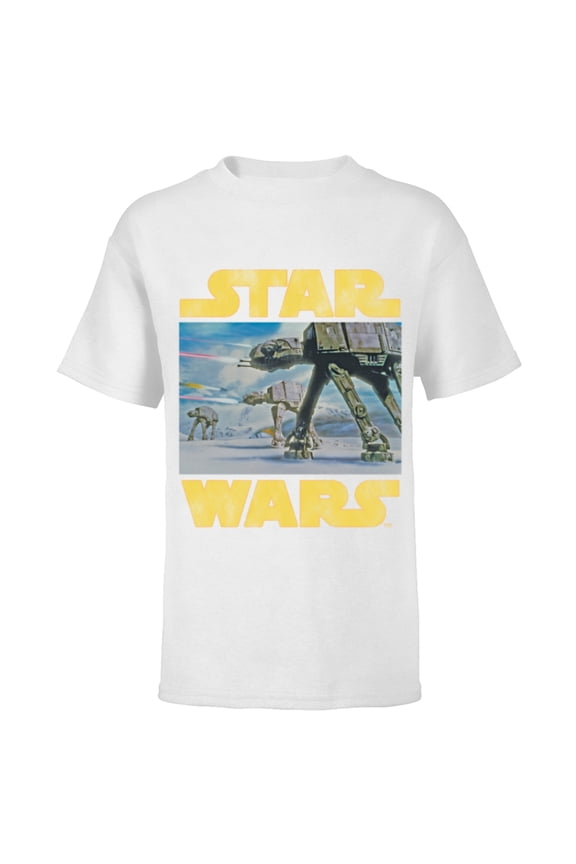 Vintage Imperial AT-AT Battle of Hoth - Short Sleeve T-Shirt for Kids -Customized-White