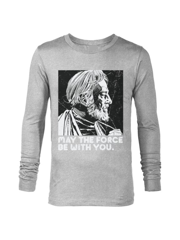 Vintage Obi-Wan Kenobi May the Force Be With You - Long Sleeve T-Shirt for Men - Customized-Athletic Heather