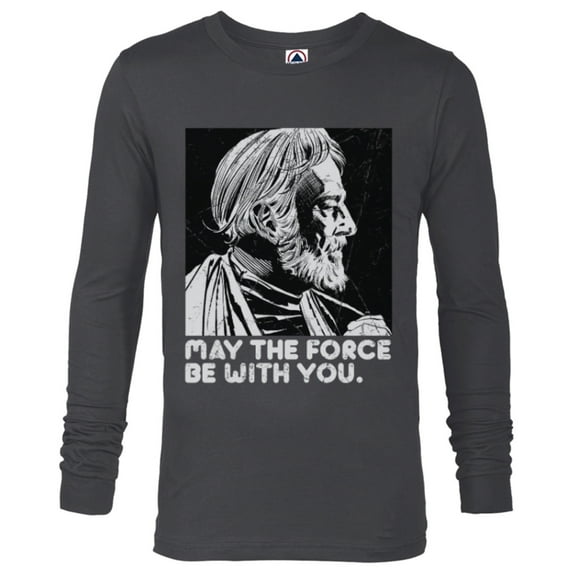 Star Wars Vintage Obi-Wan Kenobi May the Force Be With You - Long Sleeve T-Shirt for Men - Customized-Charcoal Heather