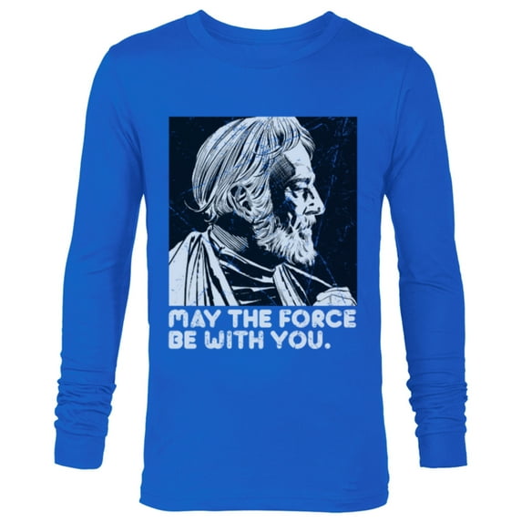 Star Wars Vintage Obi-Wan Kenobi May the Force Be With You - Long Sleeve T-Shirt for Men - Customized-Navy