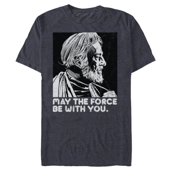 Star Wars Vintage Obi-Wan Kenobi May the Force Be With You - Short Sleeve Blended T-Shirt for Adults - Customized-Navy Heather
