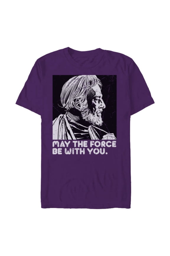 Vintage Obi-Wan Kenobi May the Force Be With You - Short Sleeve Blended T-Shirt for Adults - Customized-Purple