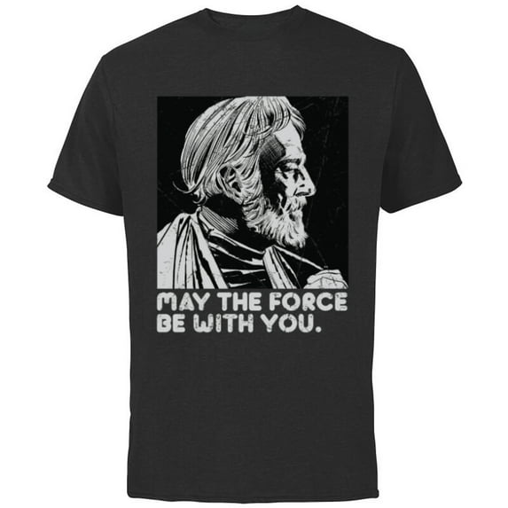 Star Wars Vintage Obi-Wan Kenobi May the Force Be With You - Short Sleeve Cotton T-Shirt for Adults - Customized-Black
