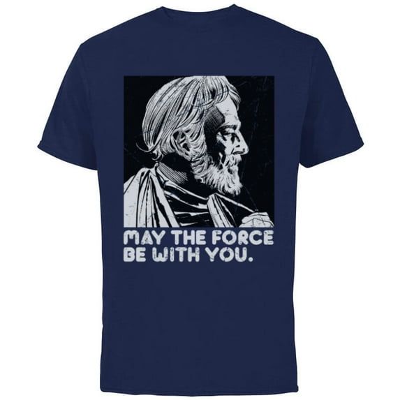 Star Wars Vintage Obi-Wan Kenobi May the Force Be With You - Short Sleeve Cotton T-Shirt for Adults - Customized-Navy