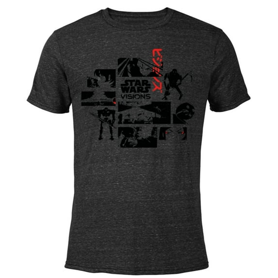Star Wars: Visions Artwork Panels - Short Sleeve Blended T-Shirt for Adults – Customized-Black