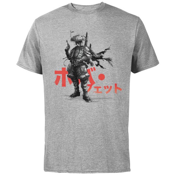 Star Wars: Visions Anime The Duel Japanese Samurai Boba Fett - Short Sleeve Cotton T-Shirt for Adults - Customized-Athletic Heather