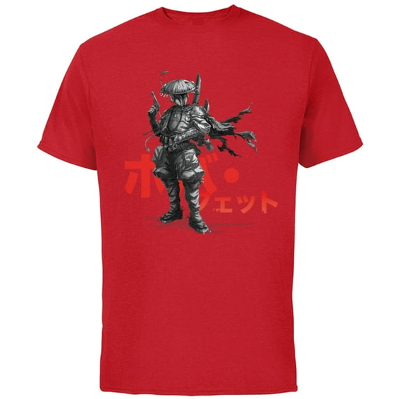 Star Wars: Visions Anime The Duel Japanese Samurai Boba Fett - Short Sleeve Cotton T-Shirt for Adults - Customized-Red