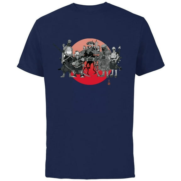 Star Wars: Visions Anime The Duel Samurai Aliens and Droids - Short Sleeve Cotton T-Shirt for Adults - Customized-Navy
