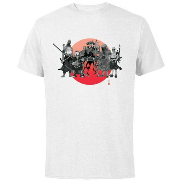 Star Wars: Visions Anime The Duel Samurai Aliens and Droids - Short Sleeve Cotton T-Shirt for Adults - Customized-White