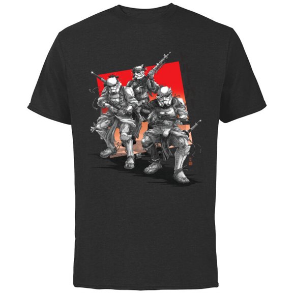 Star Wars: Visions Anime The Duel Samurai Stormtrooper Trio - Short Sleeve Cotton T-Shirt for Adults - Customized-Black
