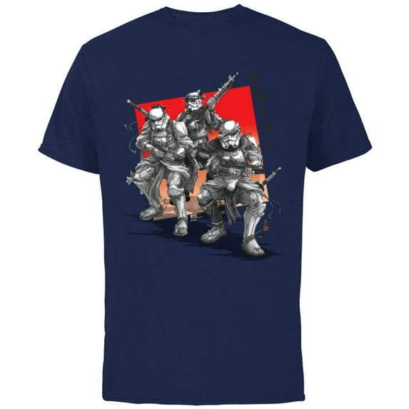 Star Wars: Visions Anime The Duel Samurai Stormtrooper Trio - Short Sleeve Cotton T-Shirt for Adults - Customized-Navy