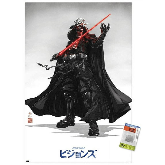 Star Wars: Visions - Vader Wall Poster with Pushpins, 22.375" x 34"