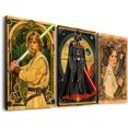 thumbnail image 1 of Star Wars Wall Art - Art Deco Art Nouveau Alphonse Mucha Wall Art, Star Wars Vintage Art Deco Decor Darth Vader French Poster, Set of 3 Ready to Hang (12''''x16''''), 1 of 6