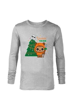 Wicket Ewok Christmas Holiday Yuletide Yub Nub - Long Sleeve T-Shirt for Men - Customized-Athletic Heather