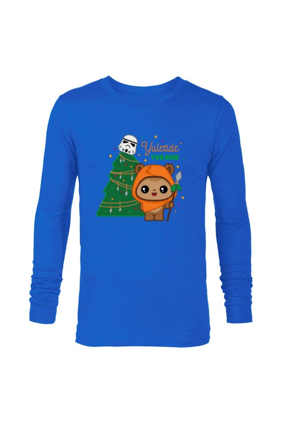 Wicket Ewok Christmas Holiday Yuletide Yub Nub - Long Sleeve T-Shirt for Men - Customized-Navy