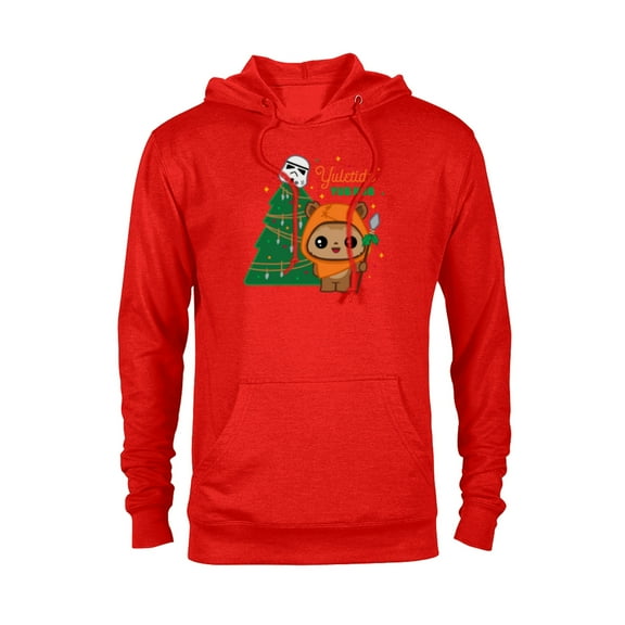 Star Wars Wicket Ewok Christmas Holiday Yuletide Yub Nub - Pullover Hoodie for Adults - Customized-Red