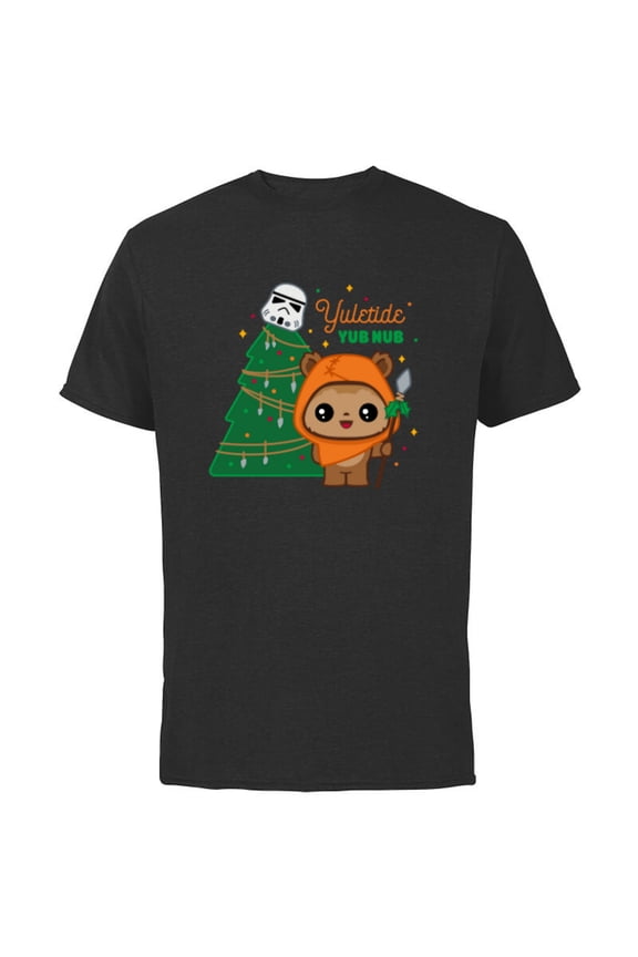 Wicket Ewok Christmas Holiday Yuletide Yub Nub - Short Sleeve Cotton T-Shirt for Adults - Customized-Black