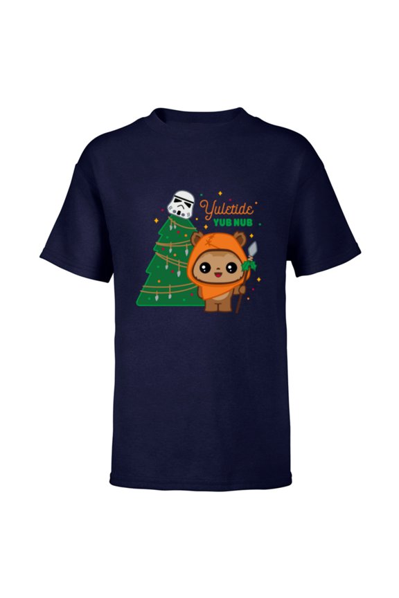 Wicket Ewok Christmas Holiday Yuletide Yub Nub - Short Sleeve T-Shirt for Kids - Customized-Navy