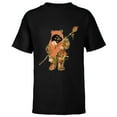 thumbnail image 1 of Star Wars Wicket Ewok Endor Floral Garden Reimagined - Short Sleeve T-Shirt for Kids - Customized-Black, 1 of 5
