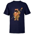 thumbnail image 1 of Star Wars Wicket Ewok Endor Floral Garden Reimagined - Short Sleeve T-Shirt for Kids - Customized-Navy, 1 of 5
