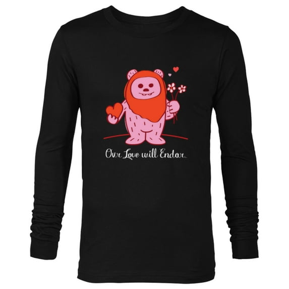 Star Wars Wicket Ewok Our Love Will Endor Valentine’s Day - Long Sleeve T-Shirt for Men - Customized-Black
