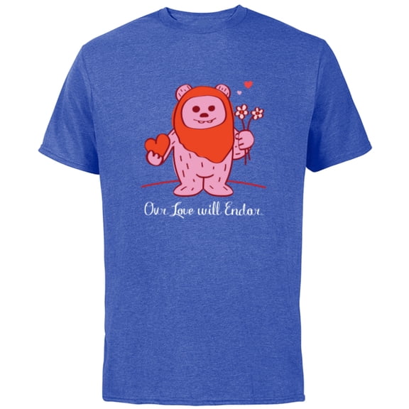 Star Wars Wicket Ewok Our Love Will Endor Valentine’s Day - Short Sleeve Cotton T-Shirt for Adults - Customized-Royal Heather
