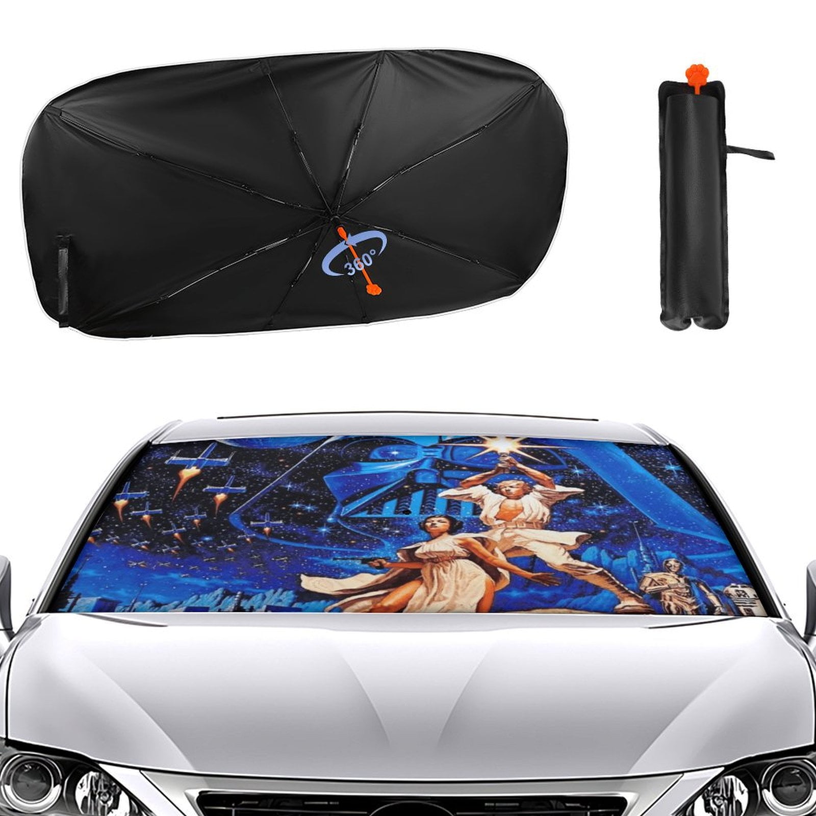 Screen Shade STAR WARSデザイン Personalize Darth Vader Car Windshield, Starwars Sunshade