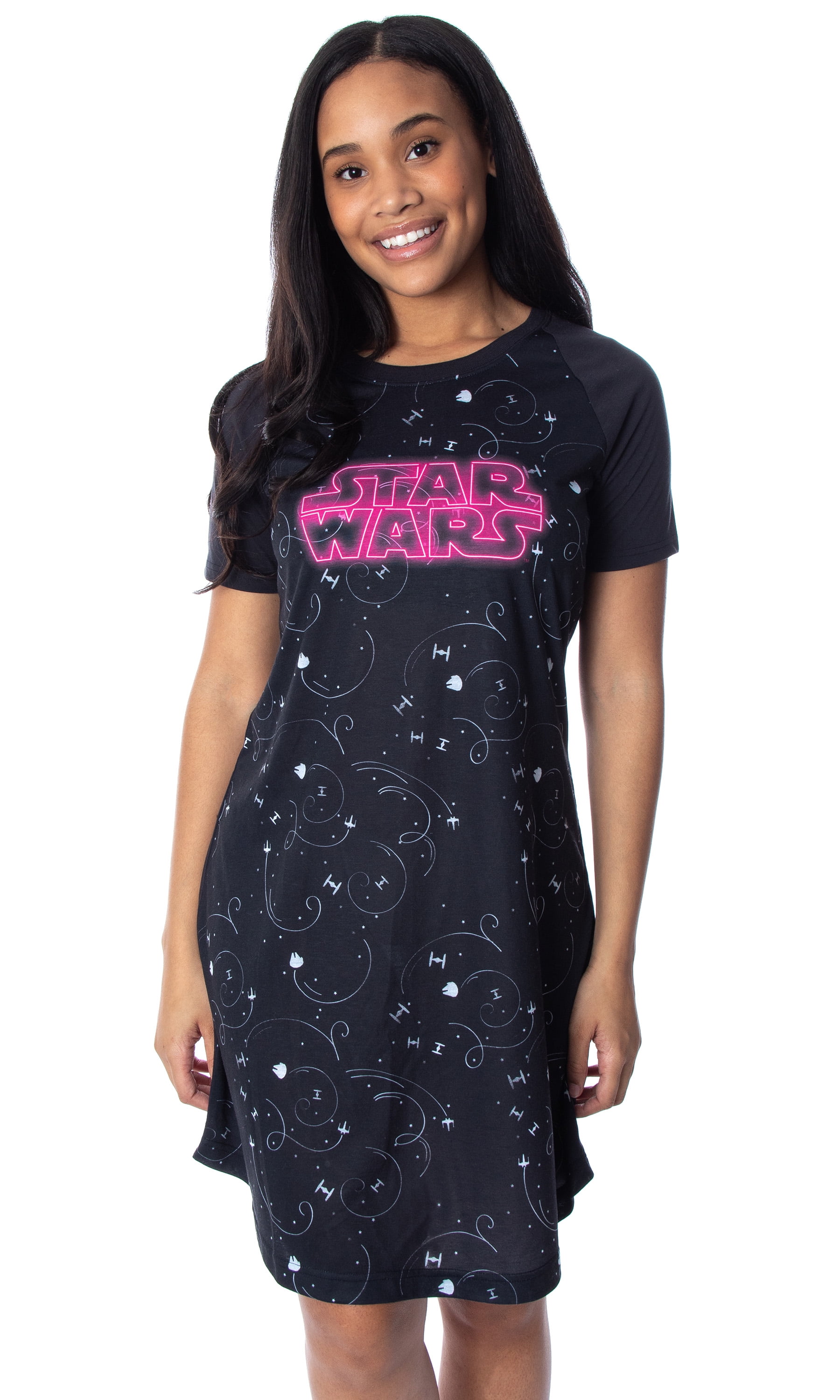 Star Wars Women's Neon Logo Nightgown Pajama Sleep Shirt (x-small) Black :  Target