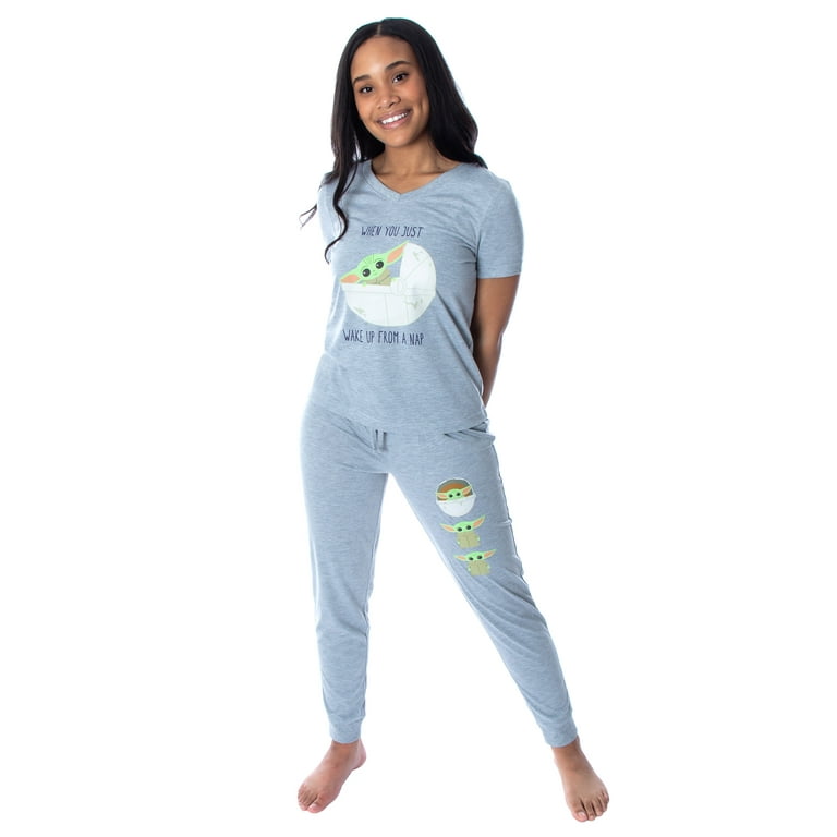 Star Wars Women s The Mandalorian Baby Yoda Shirt and Jogger Pants Pajama Set