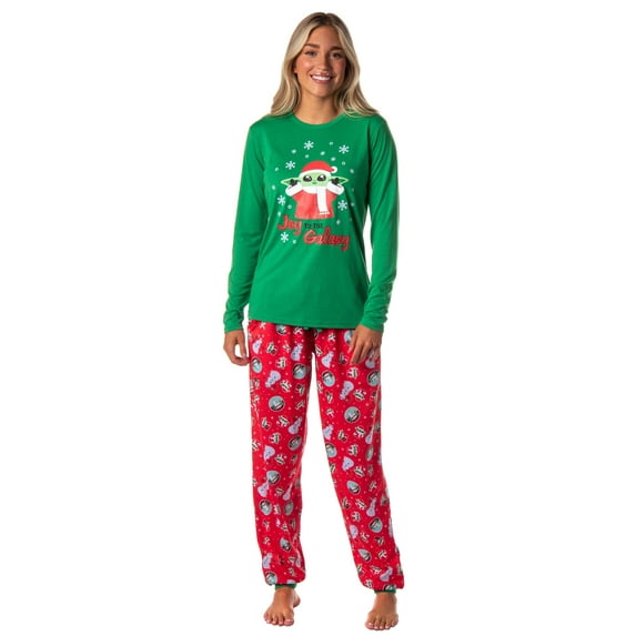 Star Wars Women's The Mandalorian Christmas Baby Yoda Jogger Pajama Set