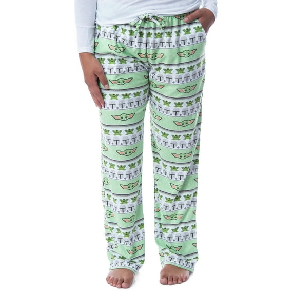 Star Wars Womens' The Mandalorian Baby Yoda Grogu Ugly Sweater Pajama Pants