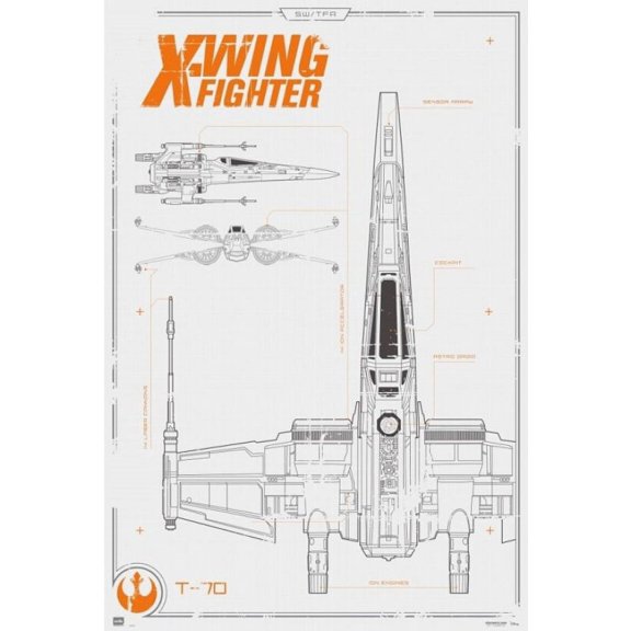 Star Wars X-Wing Blueprint Poster (24 x 36)