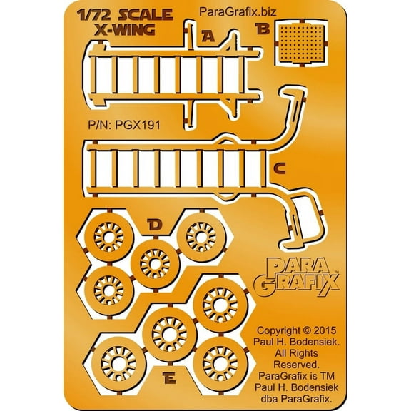 Star Wars - X-Wing Fighter Photoetch Set - 1/72 Scale - PGX191 ParaGrafix