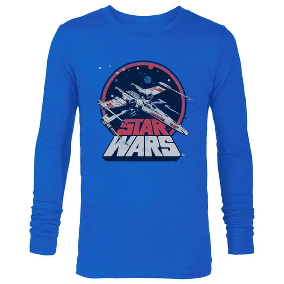 Star Wars X-Wing Starfighter Vintage - Long Sleeve T-Shirt for Men - Customized-Navy