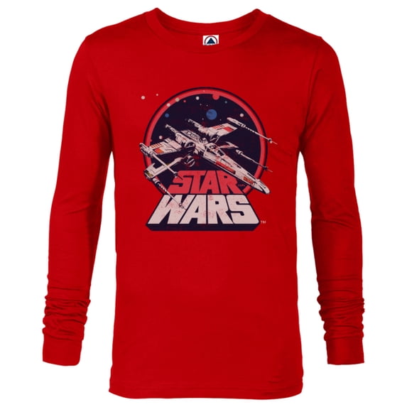 Star Wars X-Wing Starfighter Vintage - Long Sleeve T-Shirt for Men - Customized-New Red