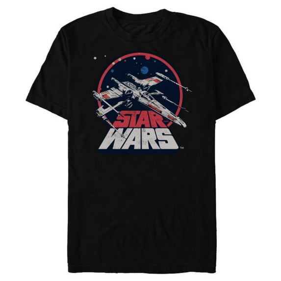 Star Wars X-Wing Starfighter Vintage - Short Sleeve Blended T-Shirt for Adults - Customized-Black