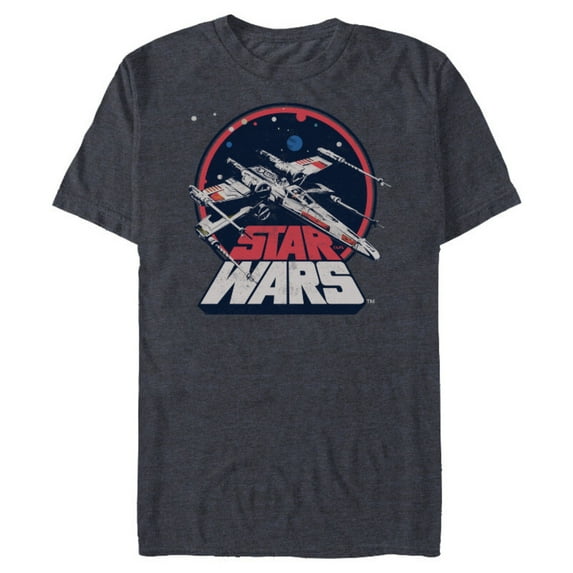 Star Wars X-Wing Starfighter Vintage - Short Sleeve Blended T-Shirt for Adults - Customized-Navy Heather